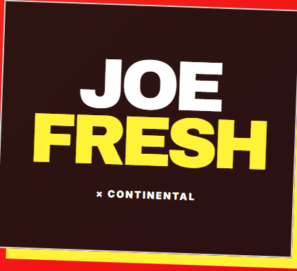 Identité visuelle Joe Fresh par Continental pour la Méga Vente d’Entrepôt